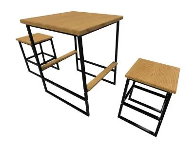Modern garden table Low-poly 3D model