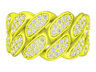 6988 luxury Cuban Diamond Ring 3D print model