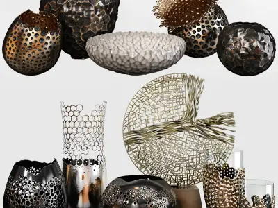 TV Wall Units set 06 3D model