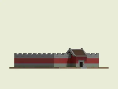 District Walls 3D model