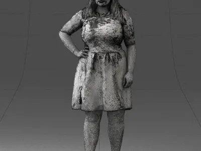 000299 Confident Woman in a Red Dress 1016 3dp 3D print model