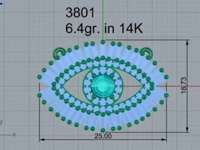 Eye Pendant 3801 3D print model