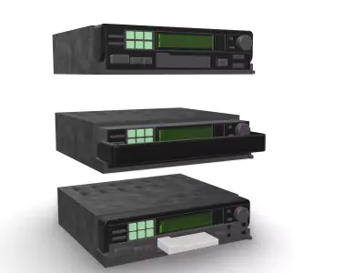 Alpine car audio pull out head unit x3 formats plus tape 3D print model