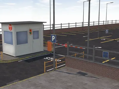 Paking Lot Low-poly 3D model