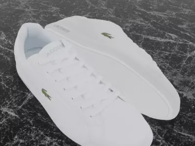 LACOSTE 3D SHOES - WHITE Low-poly 3D model