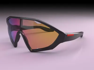 Prada Active PS 10US sport sunglasses  Low-poly 3D model