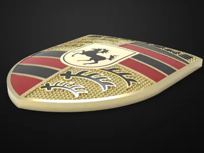 Porsche Logo Plate 3D model