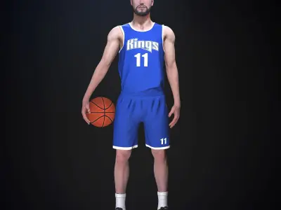 Basketball player Low-poly 3D model