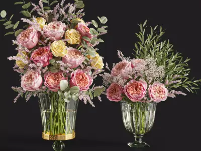 Flower Set 018 Rose Caspian 3D model