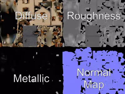 Rustic Stone Cottage model pack Low-poly 3D model