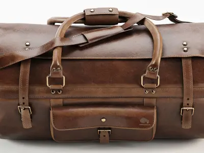 Roosevelt Buffalo Leather Travel Duffle Bag 3D model