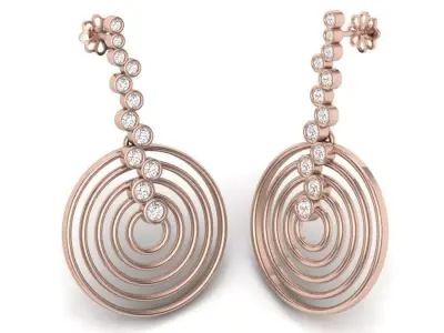 LUXURY DIAMOND EARRINGS  3D print model