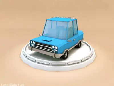 Cartoon Family City Car Low-poly 3D model