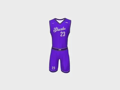Basketball Fantasy Team Sharks Uniform - Character Design Low-poly 3D model