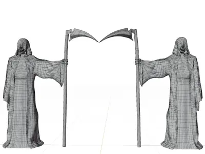 Grim Reaper Sculpture Low-poly 3D model