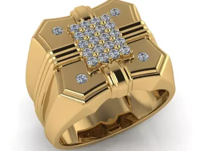 light weight gold diamond rings-C111116SKCH2026006-wt-15-20 3D print model