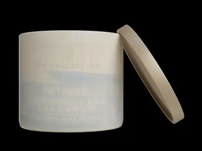 Cardamom Filled 3-Wick Candle Low-poly 3D model