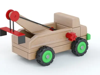 Wooden  Toy Car Truck  Collection 3D model