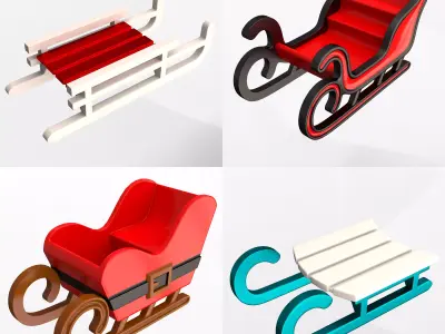 Christmas Sleigh 3D Printable Collection 3D print model