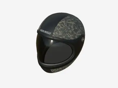 Motorcycle Helmet 08 Digital Camo - Character Fashion Design Low-poly 3D model