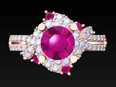 Diamond Ring - Womens Rings - N3320 3D print model