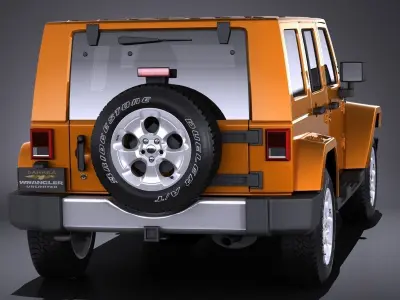 Jeep Wrangler Unlimited Sahara 2015 VRAY 3D model
