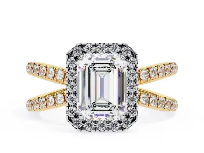 Crisscross Delicate ring with French Pave setting 3dmodel 3D print model