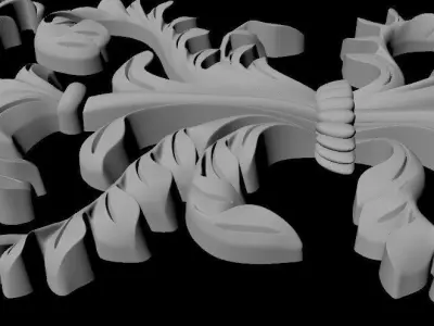 Central decor ornament for furniture 3D model 917
