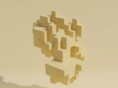 Geometric blocks V4 Low-poly 3D model