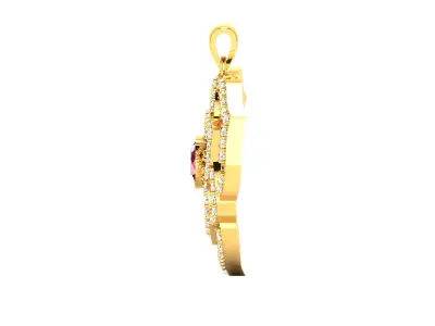 Women Pendant 3DM STL OBJ FBX Render Details 3D print model 16