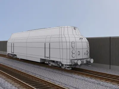 Diesel Locomotive 1 Low-poly 3D model