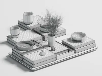 Decorative set  Low-poly 3D model
