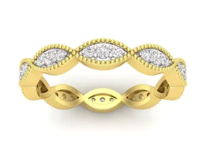 AV 691 Diamond Ladies Vintage Stackable Wedding Band 3D print model