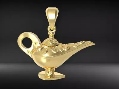Genie Magic Lamp Necklace Pendant  3D print model