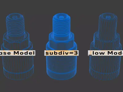 Metal Valve Stem Low-poly 3D model