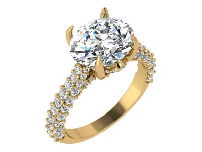 Oval Diamond Ring 4602 3D print model