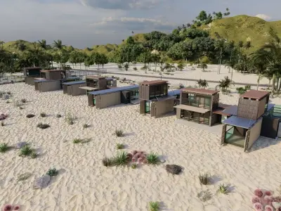 Temporary villa - villa condo - container building 3D model