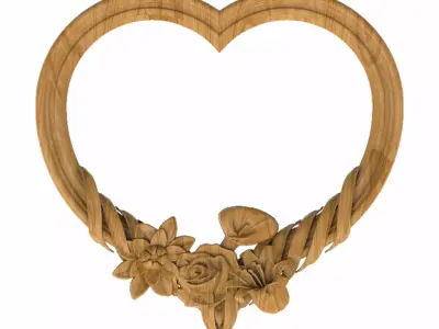 Carved picture frame STL 3D model 30