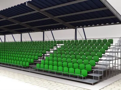 Stadium Seating Tribune Canopy 2 3D model