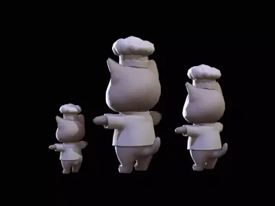 Cat4Pack2 Low-poly 3D model