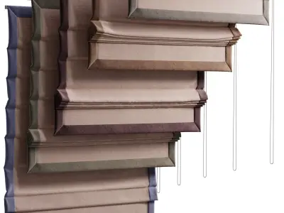 Roman curtains lenin set 003 Low-poly 3D model