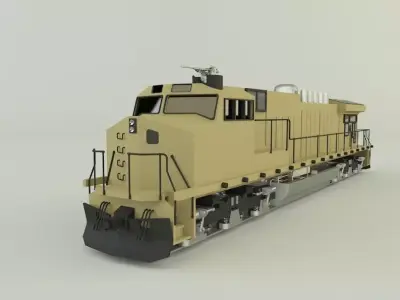 armored locomotive train 3D model