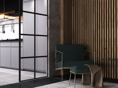 Modern Bedroom And Kitchen 3D model