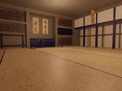 Karate Hall Low-poly 3D model