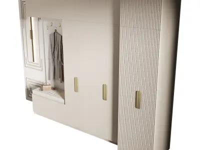 Hallway area with a minimalistic hanger 4 3D model