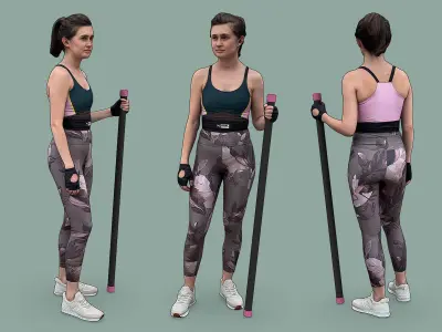 Stylized Fitness Character Low-poly 3D model