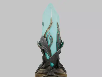 Emerald Obelisk Low-poly 3D model