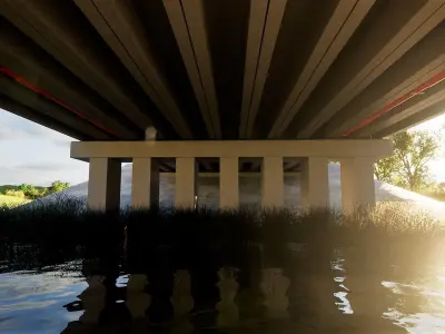 bridge over the river 3D model