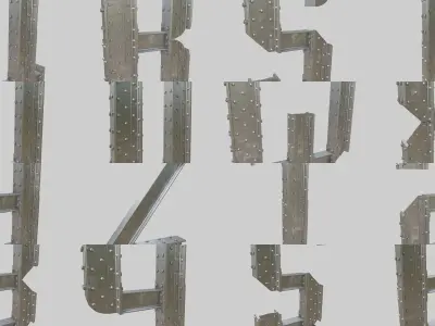 Steel Construction Letters And Numbers Collection 3D Model Pack