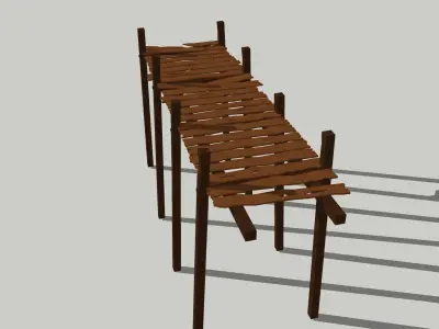 dock old wharf wooden pier This file is small in size Low-poly 3D model
